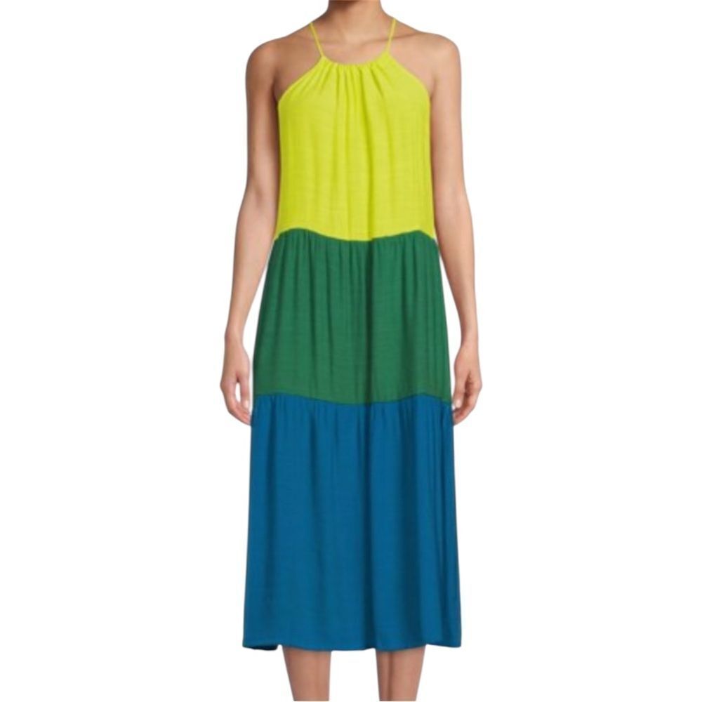 Time And Tru Halter Cover Up Midi Dress - Kona Sol Blue, Size 3X